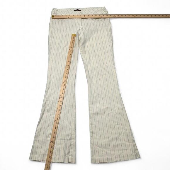 LVL X Vintage Pin Dotted Striped White Low Rise Flared Pants Size Medium - Picture 4 of 6
